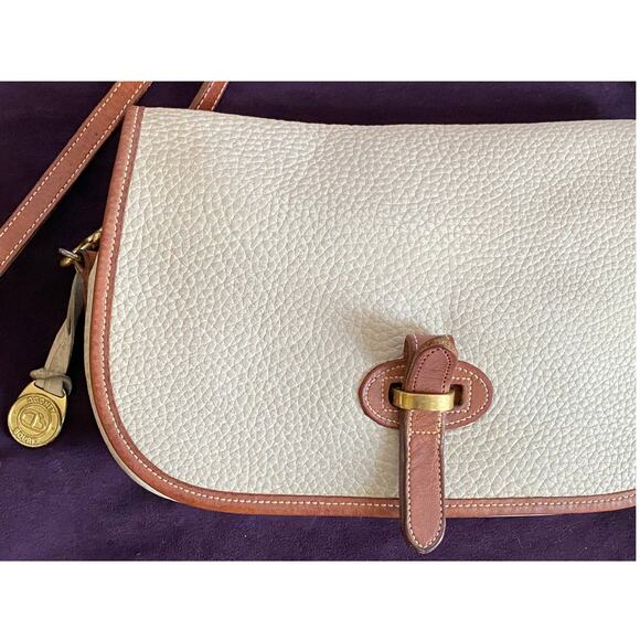 Rare Vintage Dooney and Bourke AWL Bone British Tan saddle tack calvary bag - Picture 2 of 12